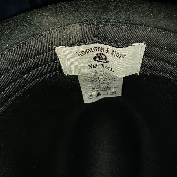 Rivingston & Mott New York Hat men black 100% wool M/L fedora - Picture 4 of 5